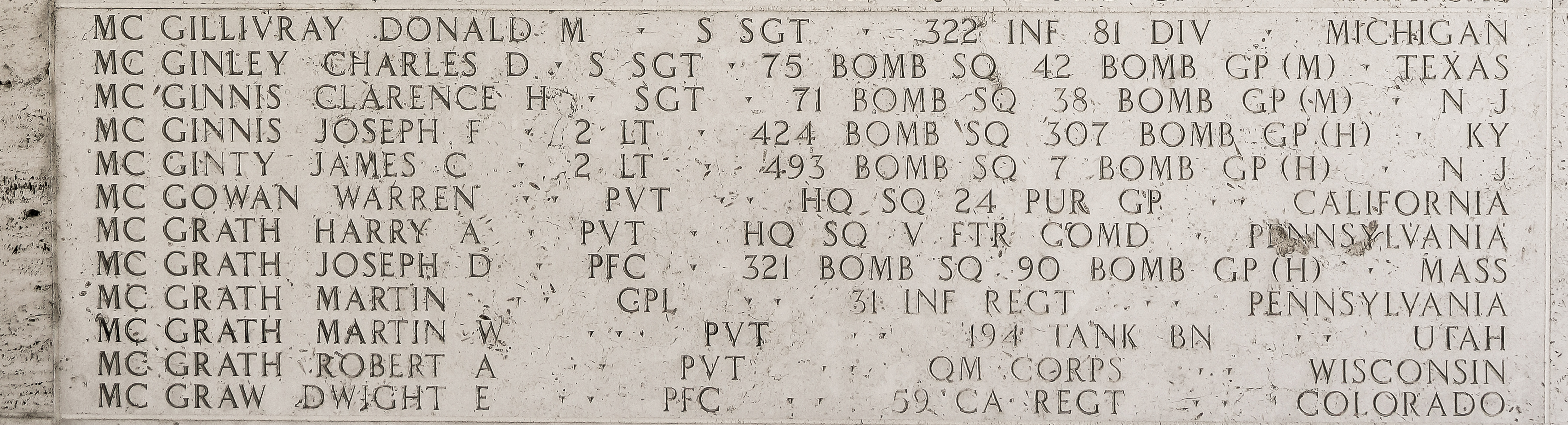 Clarence H. McGinnis, Sergeant